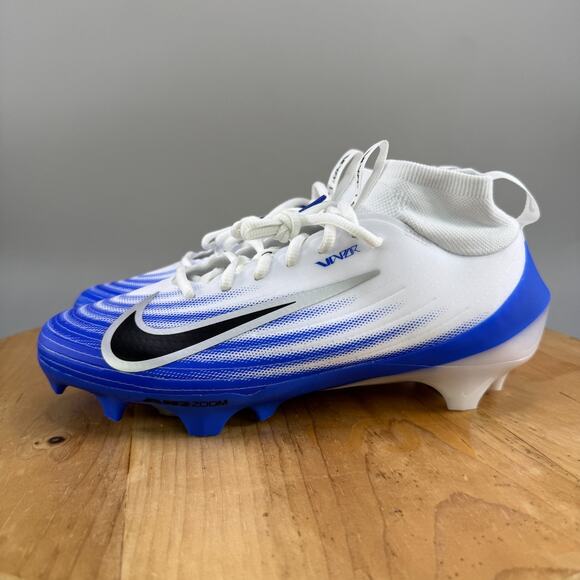 Nike Zoom Air Vapor Pro 1 Men’s‎ Size 8.5 Football Cleats White Blue FB3298-101